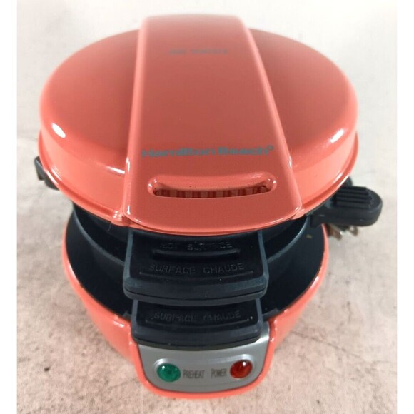 Hamilton Beach Breakfast Sandwich Maker | Model# 25476 Pink Salmon Color - Picture 1 of 5
